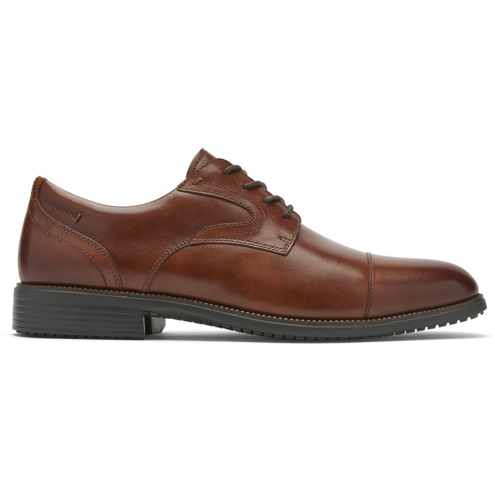 Sapatos Oxford Homem Rockport Total Motion Dressport Cap Toe Marrom,Portugal NPFBC-9746